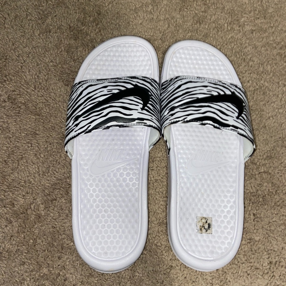 Zebra Print Nike Slides